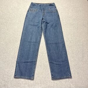 Chadwicks Women’s Pull On Denim Jeans Wide Straight Leg‎ Size 2P Petite